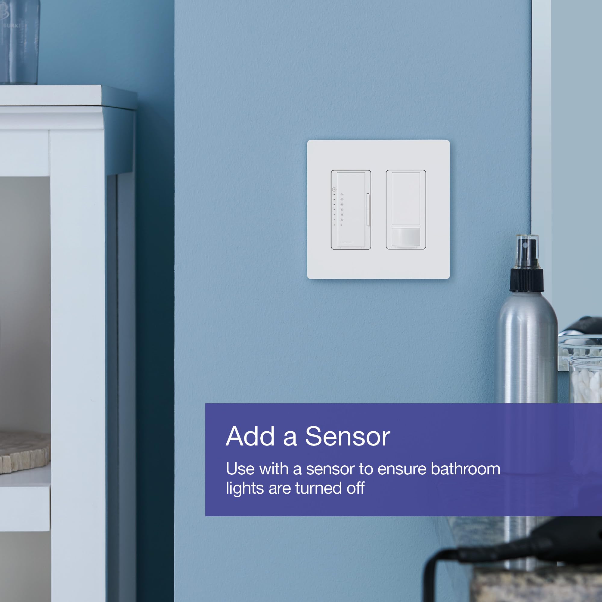 Lutron Maestro MA-T51MN-IV Countdown Timer Switch for Fans & Lights - 3A/150W LED Bulbs, Single-Pole/Multi-Location - Ivory - Perfect for Bathrooms, Bedrooms & Home Automation