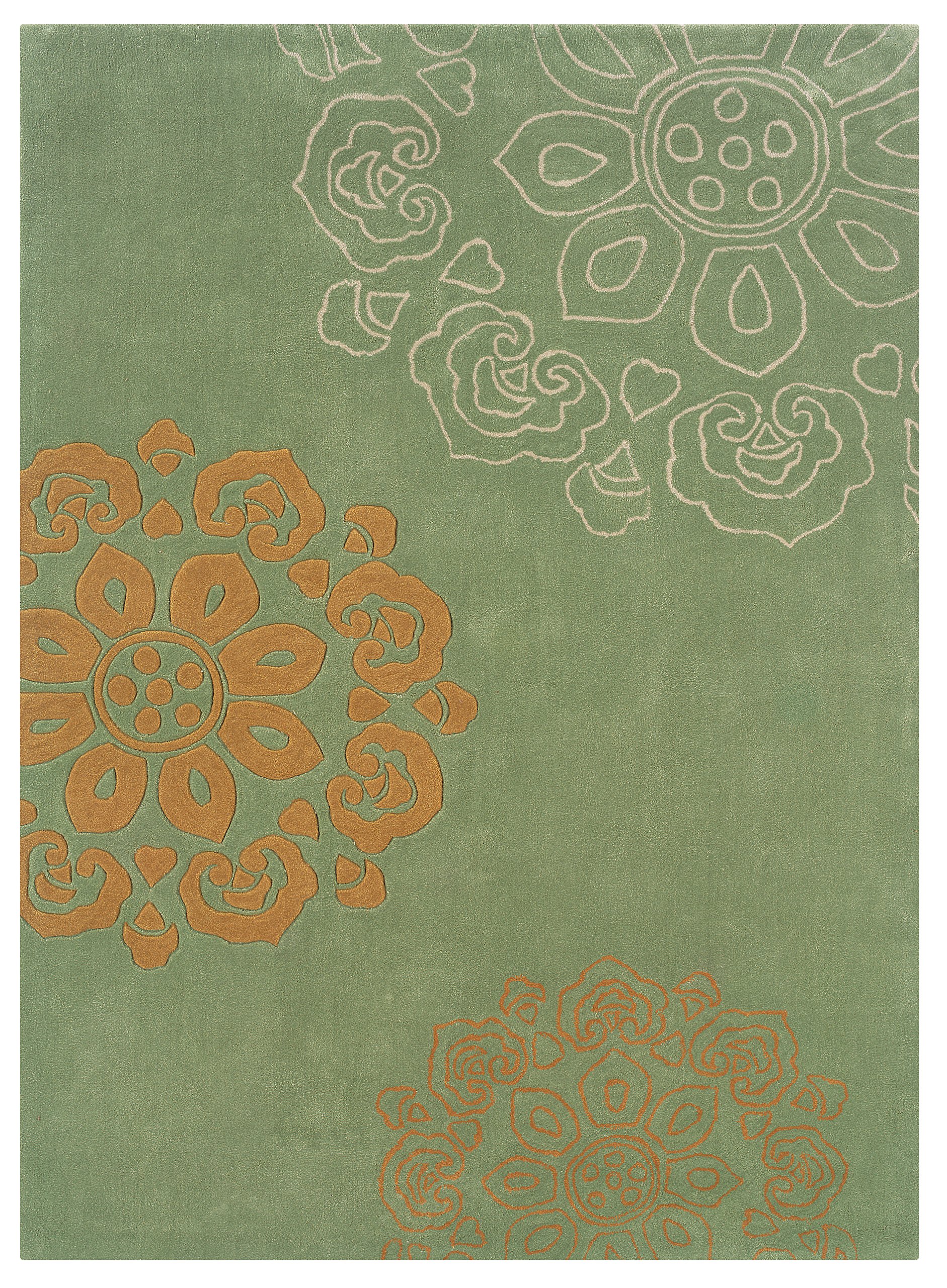 Linon Trio Natural Fiber Area Rug 8x10 Feet - Pale Green Eco-Friendly Jute Rug for Living Room, Bedroom & Dining Room