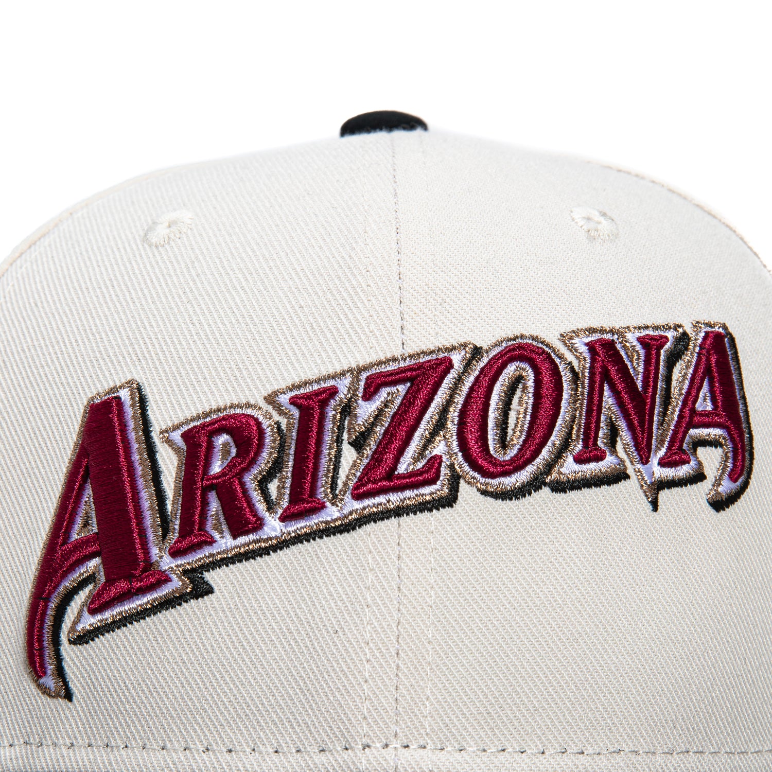 Mitchell & Ness Arizona Diamondbacks Inaugural Patch Script Hat - White & Black Baseball Cap for Men & Women - Perfect for Games, Fan Gear & Streetwear Fashion