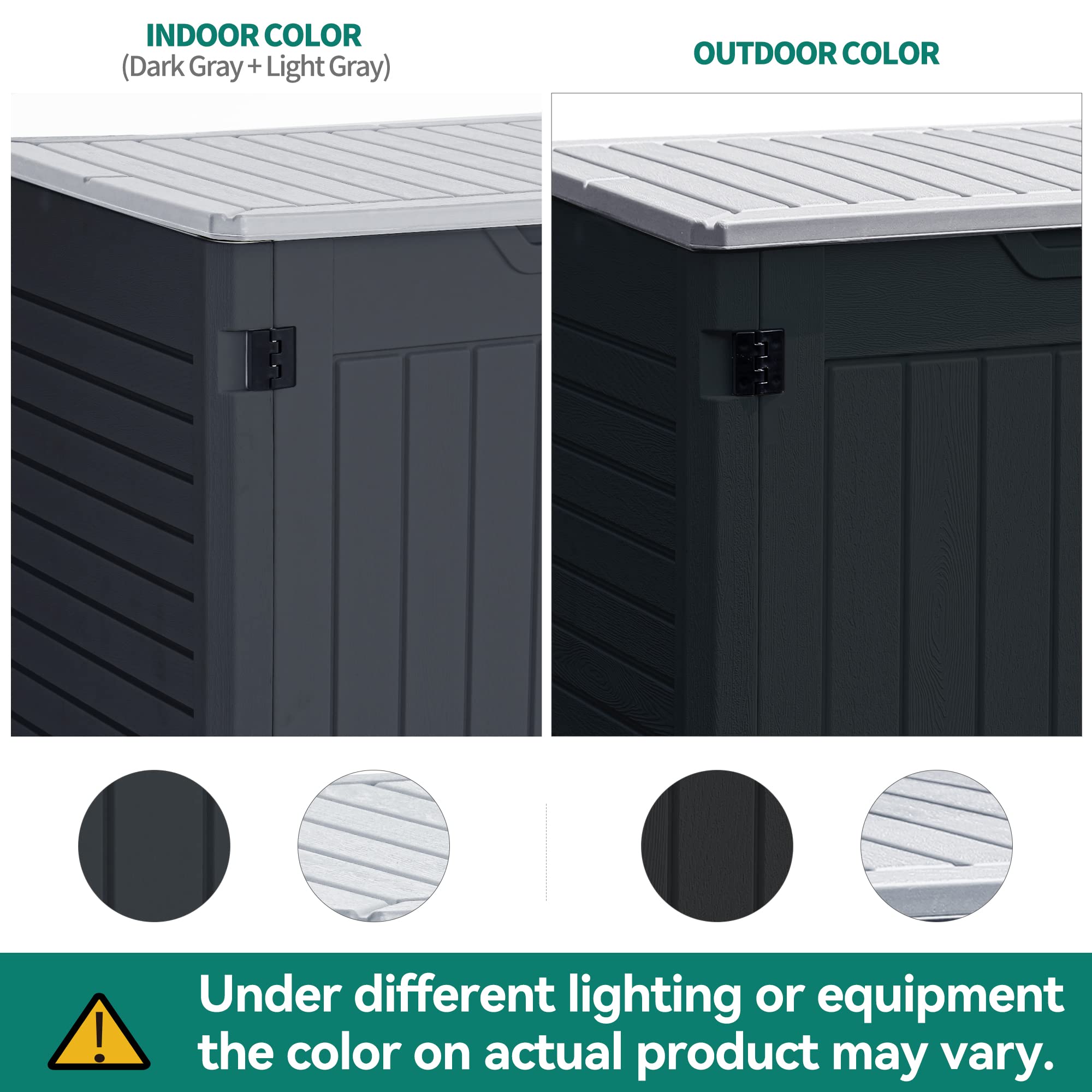 YITAHOME 35 cu ft Outdoor Horizontal Storage Shed - Weatherproof Resin Tool Shed with Multi-Opening Doors for Bike, Trash Cans & Garden Tools - Lockable Dark Gray Storage Solution for Patio, Backyard & Garage Organization