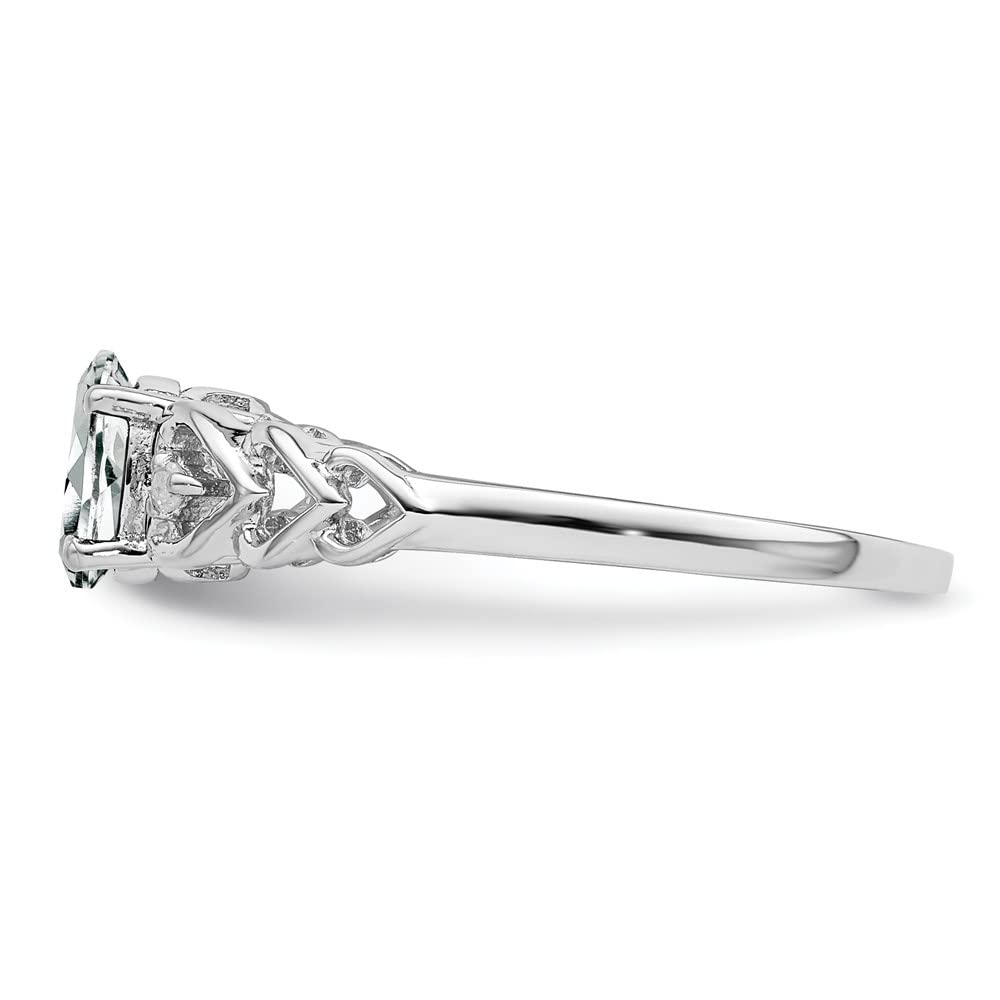 925 Sterling Silver White Topaz & Diamond Solitaire Ring for Women - Size 6 | Elegant Promise, Engagement & Wedding Band | Perfect Gift for Anniversary, Valentine's Day & Special Occasions