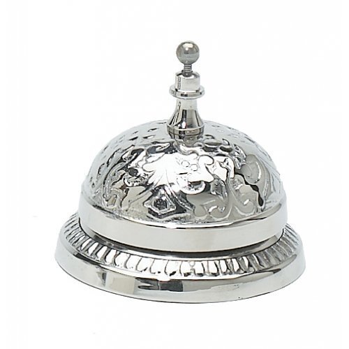 Antique Nickel Victorian Style Service Desk Bell - Vintage Call Bell for Reception, Hotel, Office & Home Decor - Perfect for Customer Service, Restaurants & Collectors