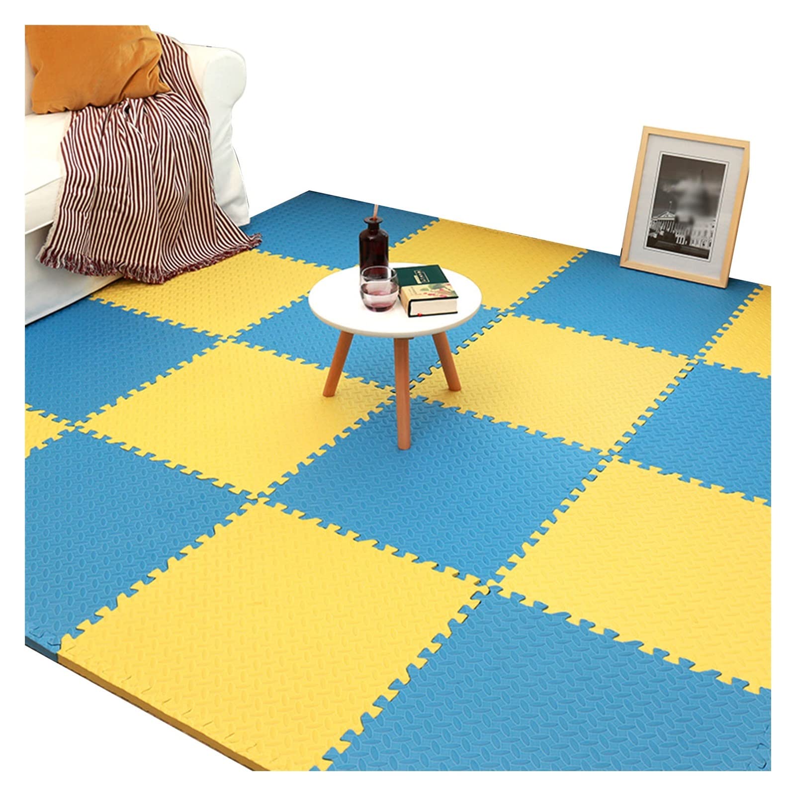CHHD Baby Play Mat - Non-Toxic EVA Foam Interlocking Puzzle Tiles (8/9/10/12/15/20 Pieces with Borders) | Soft Floor Mat for Kids & Toddlers Crawling, Learning & Building Blocks | Perfect for Nursery, Playroom & Daycare Safety