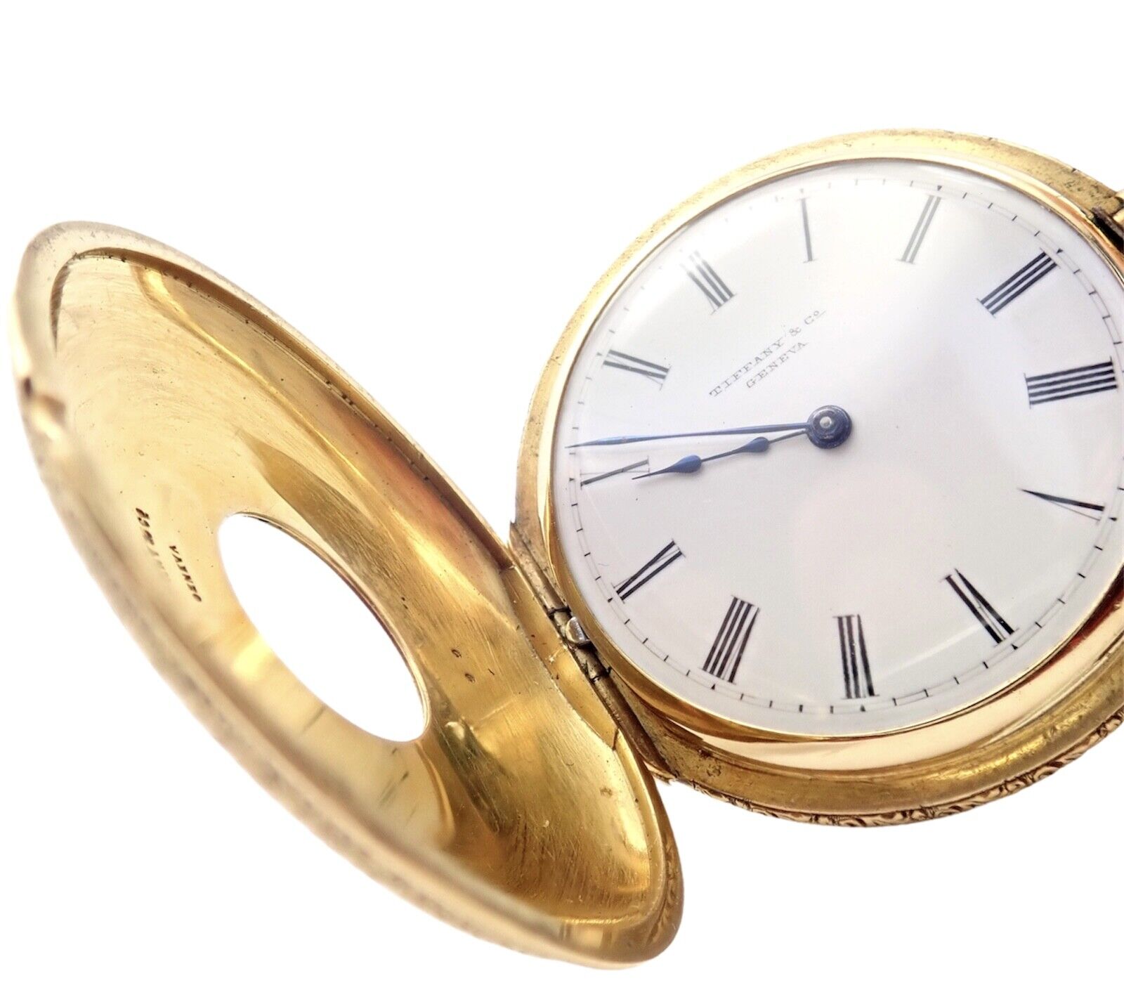 Vintage Tiffany & Co. Geneva 18K Yellow Gold Ladies Pocket Watch 36mm - Elegant Antique Timepiece for Women's Fashion & Collectible Gift