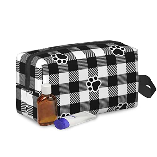 Black and White Plaid Dog Paws