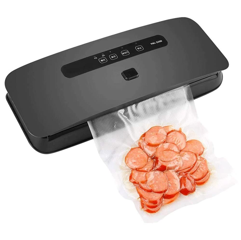 MZLXDEDIAN Vacuum Sealer Machine for Food Storage - Automatic Food Saver with Starter Kit, LED Indicator, Dry & Moist Food Modes (Black) | Perfect for Meal Prep, Sous Vide & Extending Shelf Life