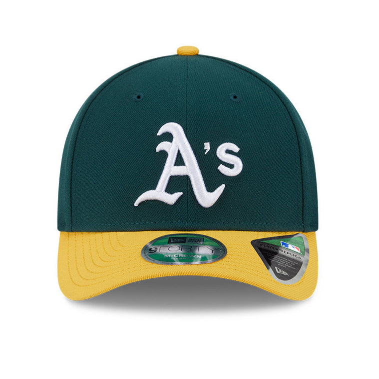 New Era 9Forty M Crown Oakland Athletics Snapback Baseball Cap - Green & Gold Team Logo Adjustable Hat for Men & Women - Perfect for Games, Fan Gear & Streetwear Fashion