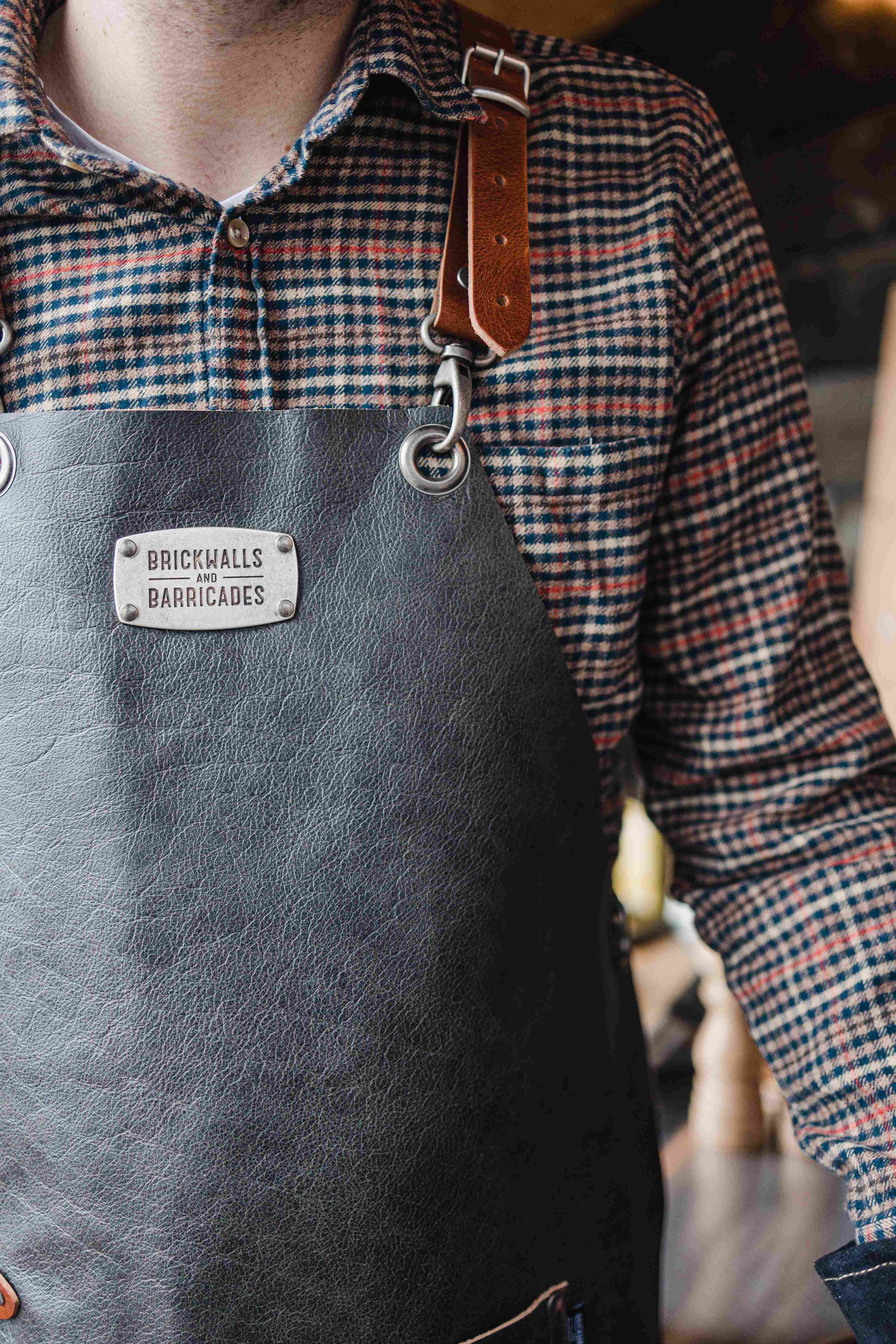 Premium X Cross - Best Leather Crossback Apron for Cooking, Grilling & BBQ - Durable & Stylish Chef Apron for Professional & Home Use