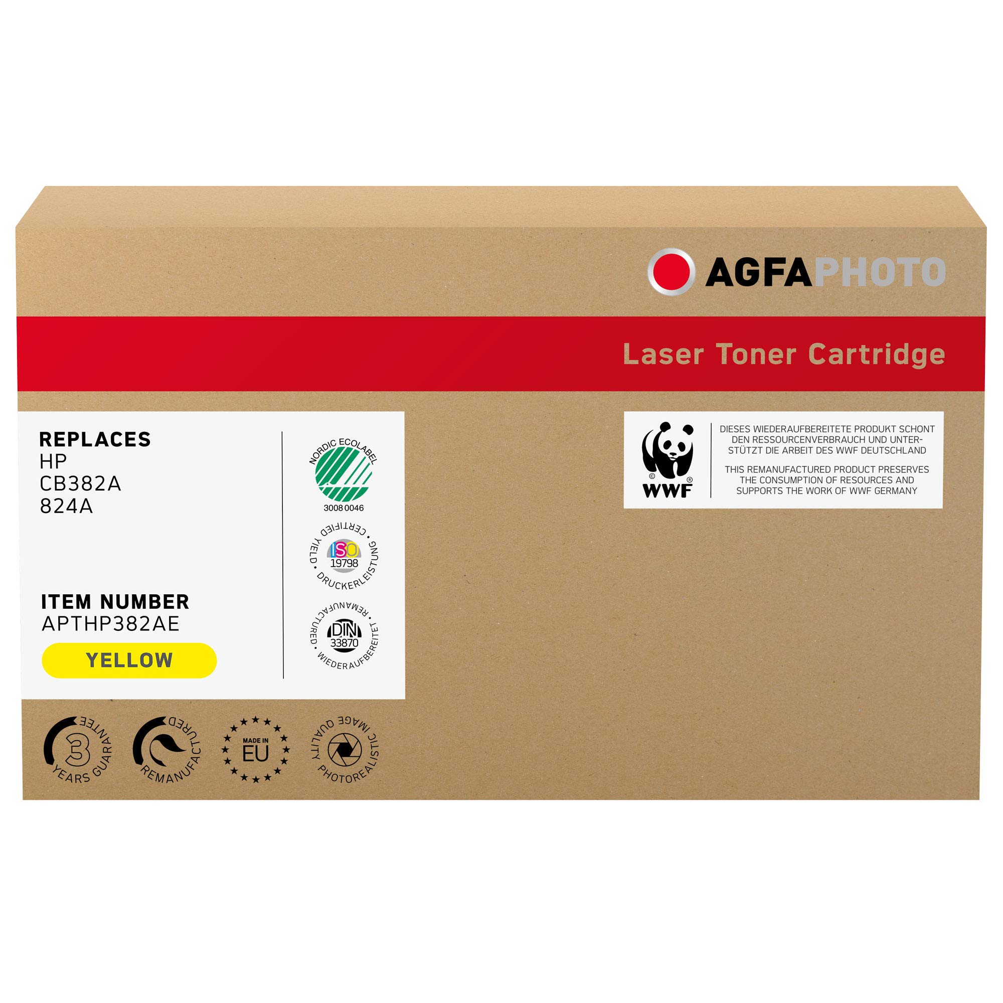 Agfaphoto APTHP382AE Compatible Toner Cartridge for HP Color LaserJet CP6015 (CB382A) - High Yield Replacement for Home & Office Printing