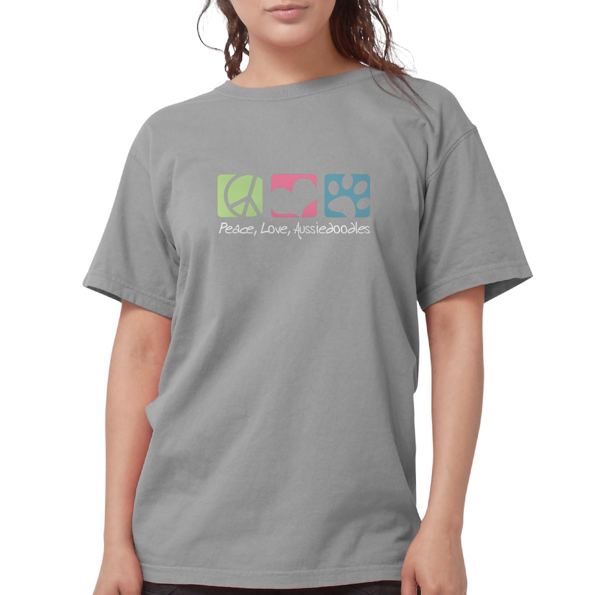 Peace, Love, Aussiedoodles Women's T-Shirt | Comfort Colors® Soft Cotton Tee | Cute Dog Lover Gift for Casual Wear & Aussiedoodle Enthusiasts