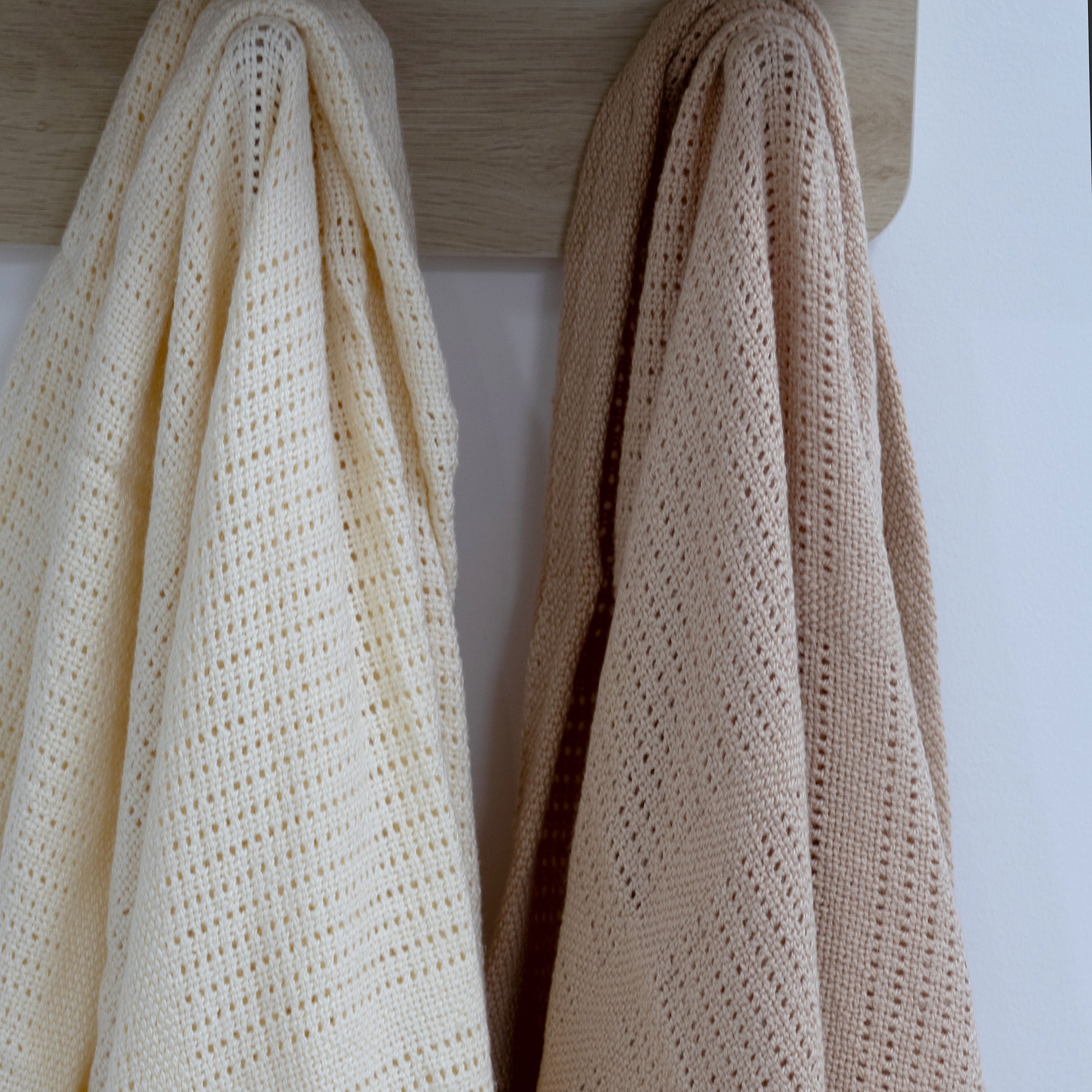 Nordic 2-Pack Thermal Cellular Blanket - Soft Vanilla & Latte Colors - Perfect for Baby Crib, Stroller, and Cozy Home Use