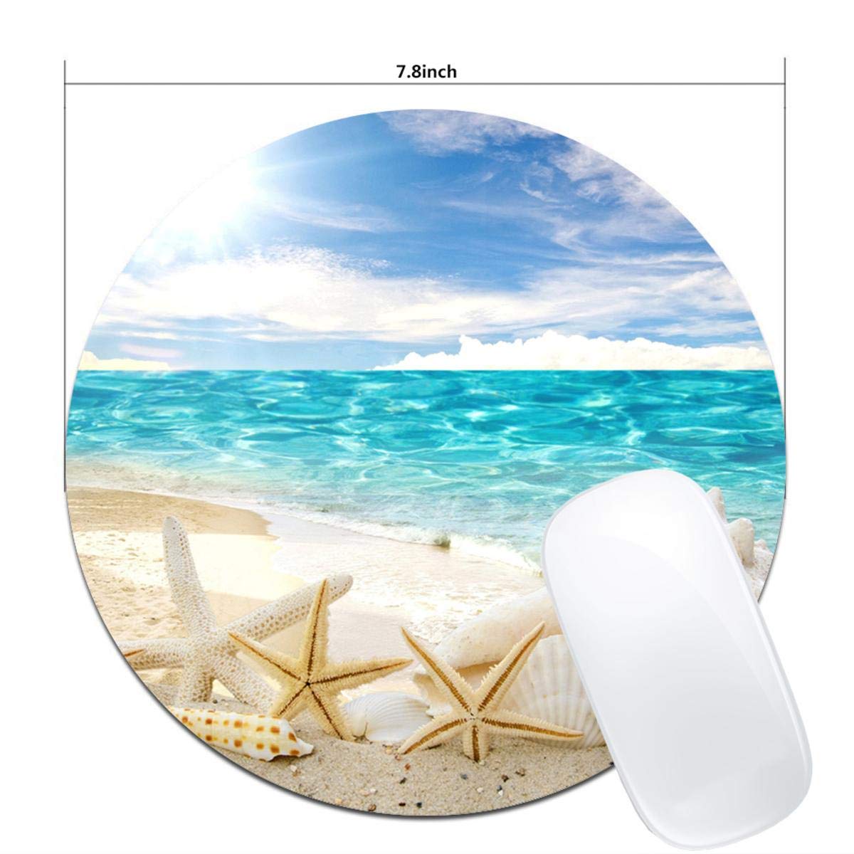 Custom Round Non-Slip Rubber Mouse Pad - Beautiful Beach Design for Office & Gaming | Ergonomic Computer & Laptop Accessory | Perfect for Work Desks, Home Offices & Gaming Setups