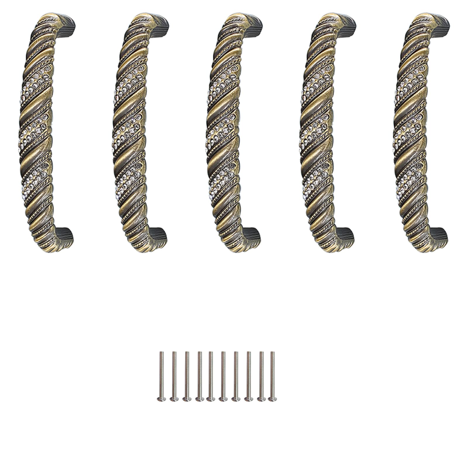 Vintage Bronze Cabinet Handles - 5 Pack Bow Style Drawer Pulls for Kitchen, Bedroom & Furniture with Screws Included | Durable & Stylish Hardware for Cabinets, Dressers & Doors