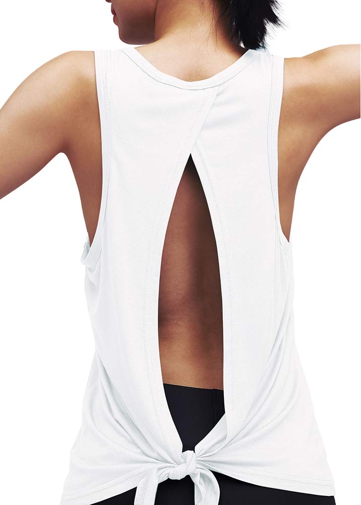 Women's Workout Yoga Tops - Open Back Shirts with Adjustable Tie Back & Breathable Fabric for Yoga, Gym & Running | Perfect for Fitness, Pilates & Summer Sports