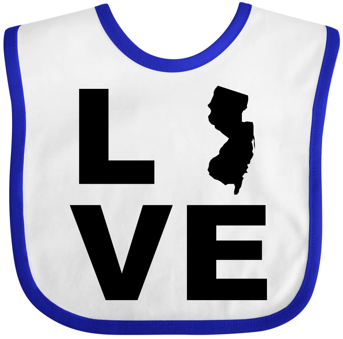 Inktastic Love New Jersey Baby Bib - Soft Cotton Drool Bibs for Infants & Toddlers - Perfect for Feeding, Teething & Photo Shoots