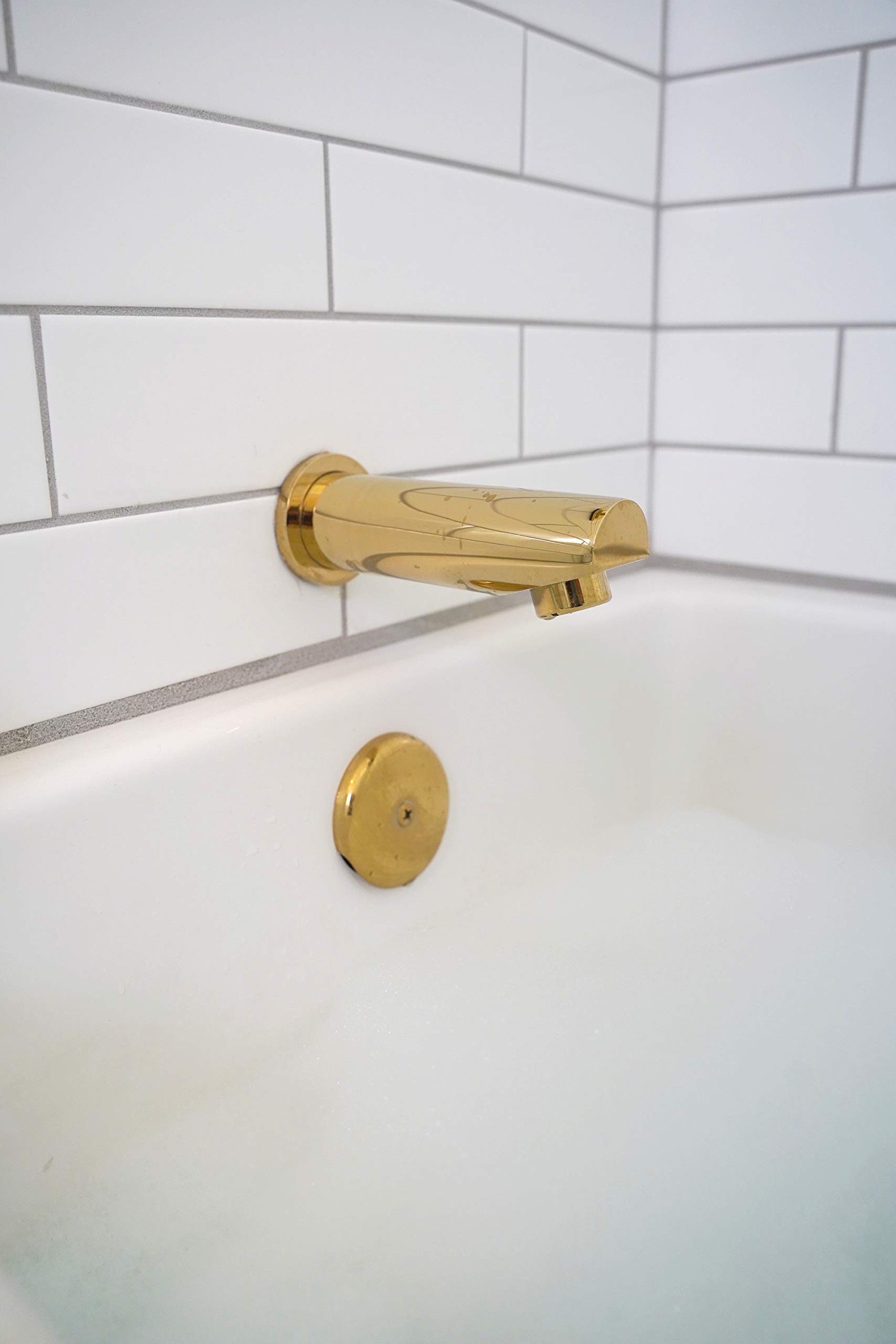 Kingston Brass KB86520CQL Claremont 6-Inch Tub and Shower Faucet in Polished Brass - Perfect for Bathroom Renovation & Luxury Spa Experience