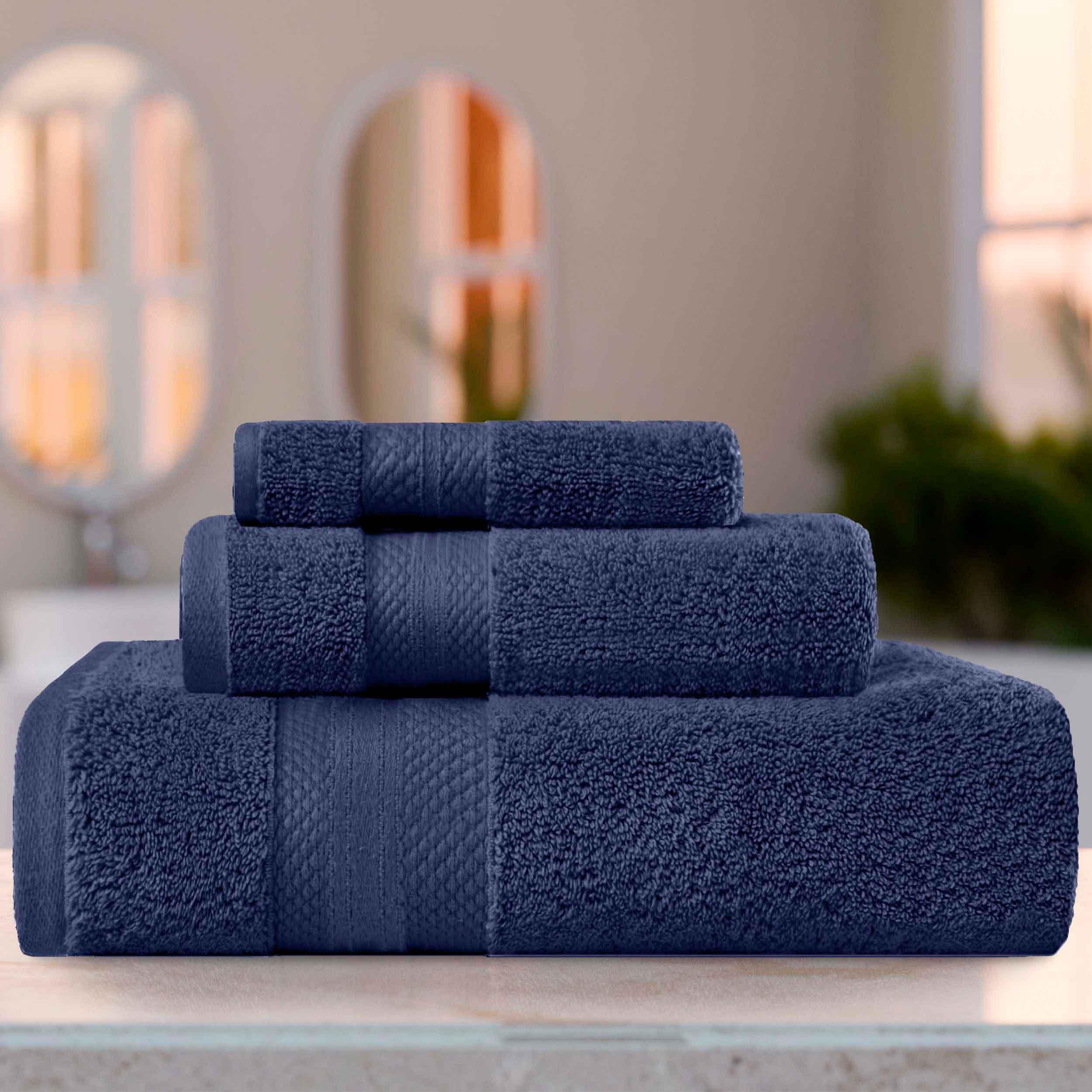 Premium Turkish Cotton 3-Piece Ultra Plush Bath Towel Set - Highly Absorbent, Soft & Luxurious for Spa, Bathroom & Beach Use