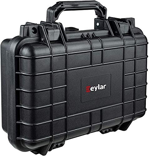 Eylar Hard Gun Case with Custom Logo Plate - Waterproof & Shockproof TSA Approved Rifle Case (11.6x8.3x3.8 Inches) with Protective Foam - Perfect for Firearm Storage, Travel & Outdoor Shooting Range Use