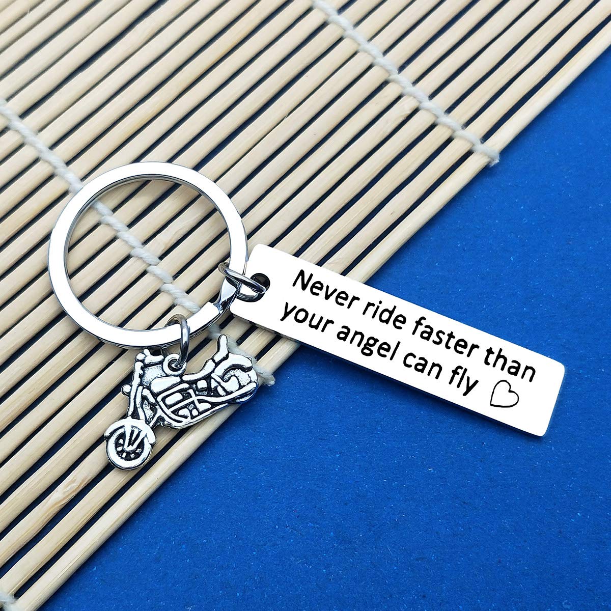 Motorcycle Couple Keychain Set - Ride Safe Handsome Because I Love You Keyring for Biker Boyfriend & Husband - Perfect Valentines Day, Christmas & Birthday Gift for Truckers - Romantic Couple Jewelry for Motorcycle Riders & Road Trips