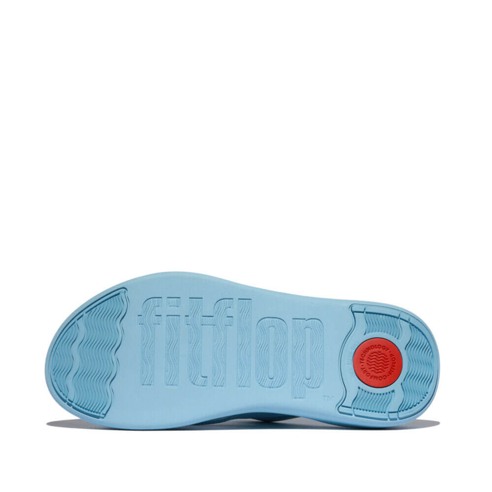 F Mode Go Webbing Flatform Sling Sandals - Bondi Blue | Comfortable Summer Beach Shoes for Women | Perfect for Poolside, Vacation & Casual Outings