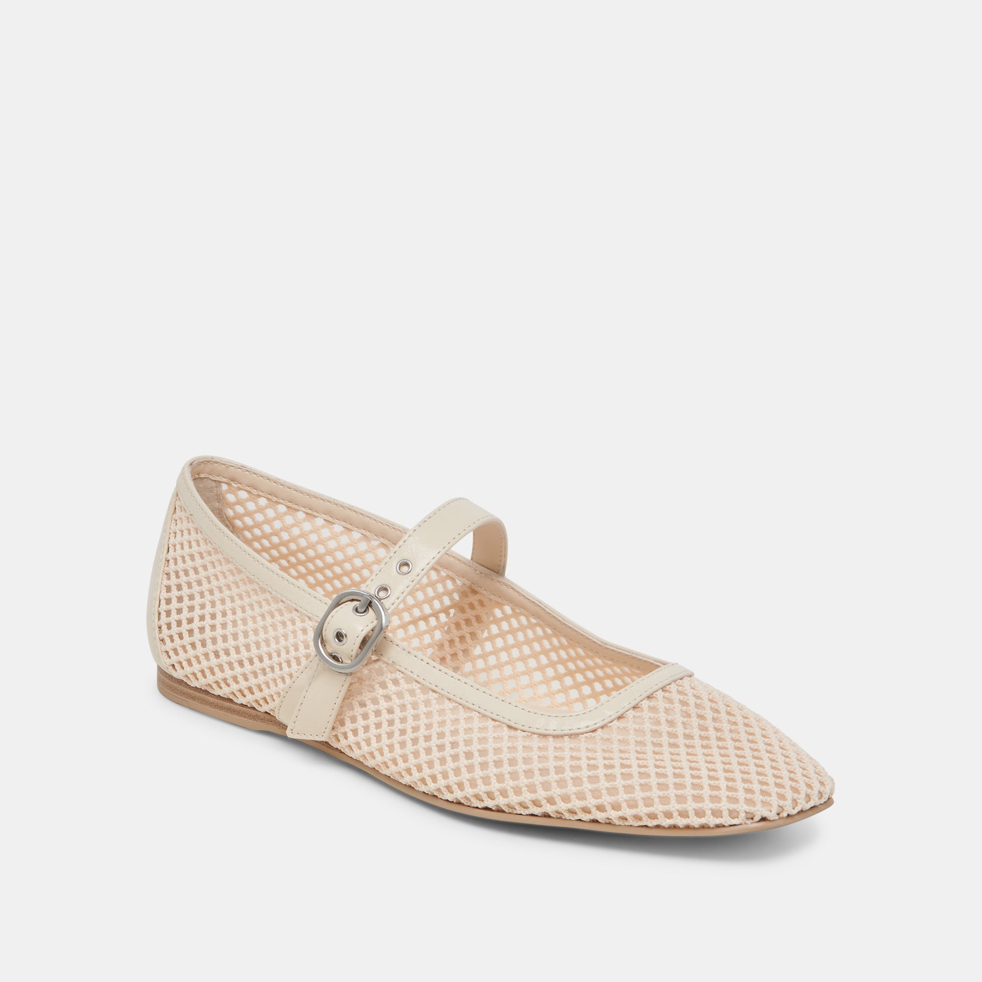 RODNI Women's Breathable Mesh Ballet Flats - Comfortable Woven Creme Slip-On Shoes for Casual Wear, Work & Travel