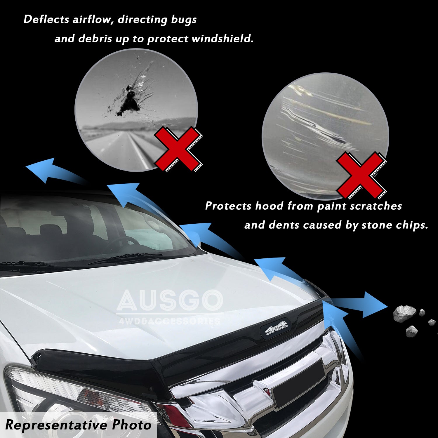 Premium Weather Shields & Bonnet Protector for ISUZU D-MAX DMAX Single/Extra Cab (2012-2016) - Durable Rain & Sun Protection for Off-Road Adventures