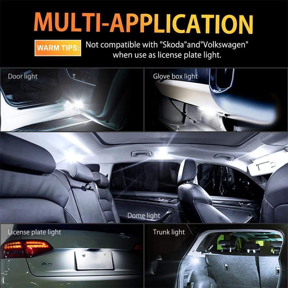 194 LED Bulbs - Super Bright White Interior Car Lights for Dome, Map, License Plate - Energy Efficient Replacement Bulbs for Enhanced Night Visibility (Perfect for Sedans, SUVs, Trucks)