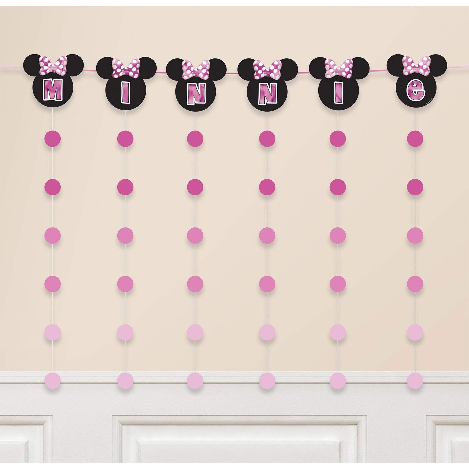 Minnie Mouse Forever Polkadot Banner Strings - 10 Feet Disney Party Decorations for Birthday, Baby Shower & Celebration - 1 Piece