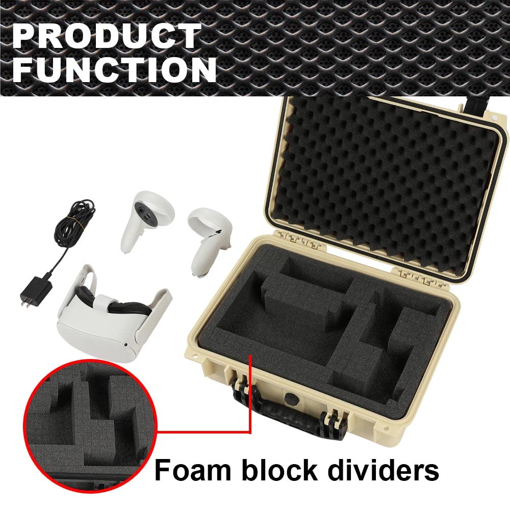 Premium VR Carrying Case - Durable Outdoor Portable Storage Box for Oculus/Meta Quest 2, HTC Vive, Valve Index - Shockproof & Water-Resistant Protective Glasses Bag (Bronze) - Perfect for Travel, Camping & Gaming Events