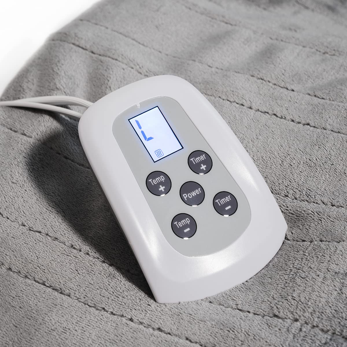 Westerly Queen Size Microlight Electric Heated Blanket with Dual Controllers - Soft & Fast Heating, Overheat Protection, Machine Washable - Perfect for Cold Nights, Bedroom & Living Room Use (Gray)