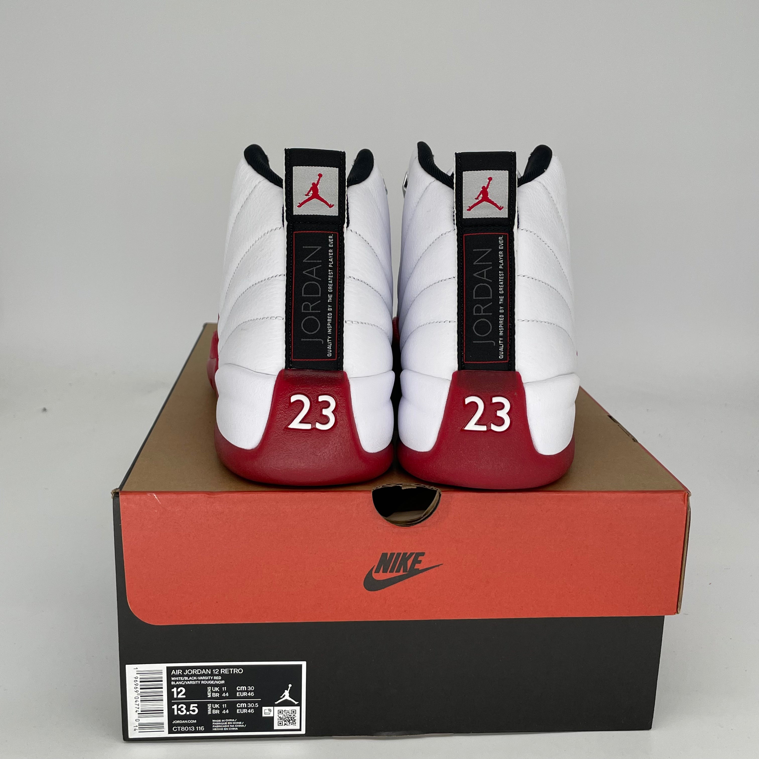 AIR JORDAN 12 CHERRY RED BASKETBALL SHOES SIZE 12 MEN'S CT8013-116 - Perfect for Basketball Games, Streetwear Fashion & Sneaker Collecting