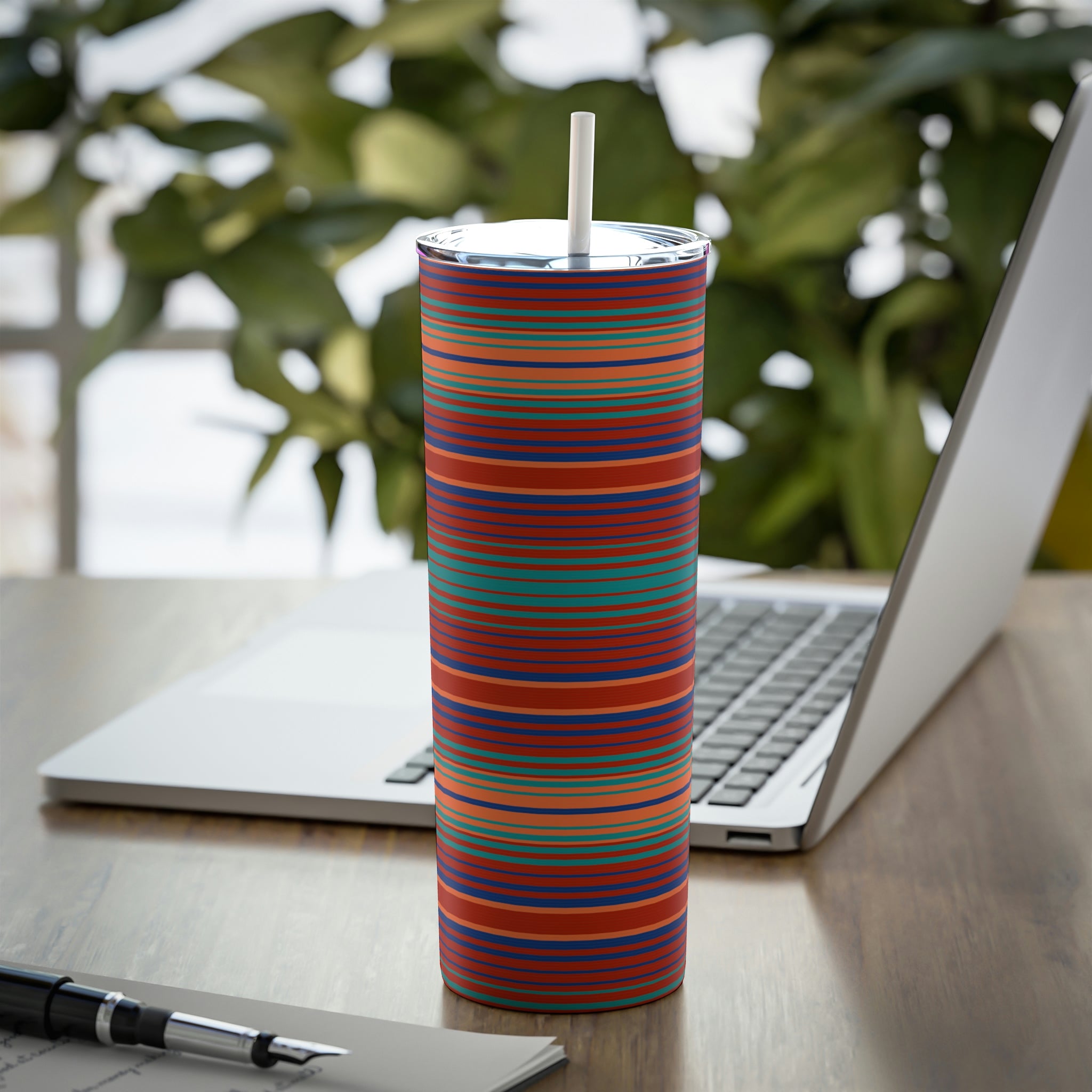 20oz Skinny Steel Tumbler with Straw - Insulated Travel Mug, Leak-Proof Stainless Steel Water Bottle for Coffee, Tea & Cold Drinks - Perfect Gift for Travel, Office & Outdoor Activities