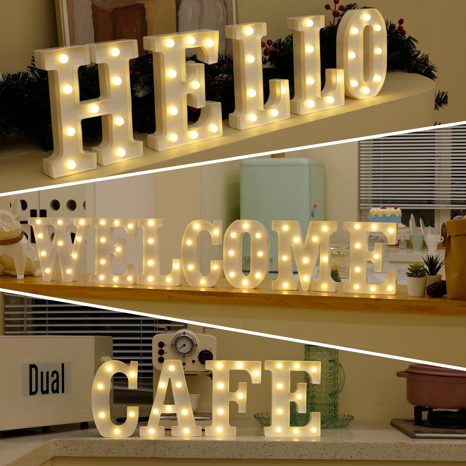 LED Marquee Sign Light Up Letters - Battery Powered Alphabet Lights for Night Light, Wedding, Birthday, Party & Christmas Decor - Perfect for Home, Bar, Cafe and Event Decoration (Number 5)