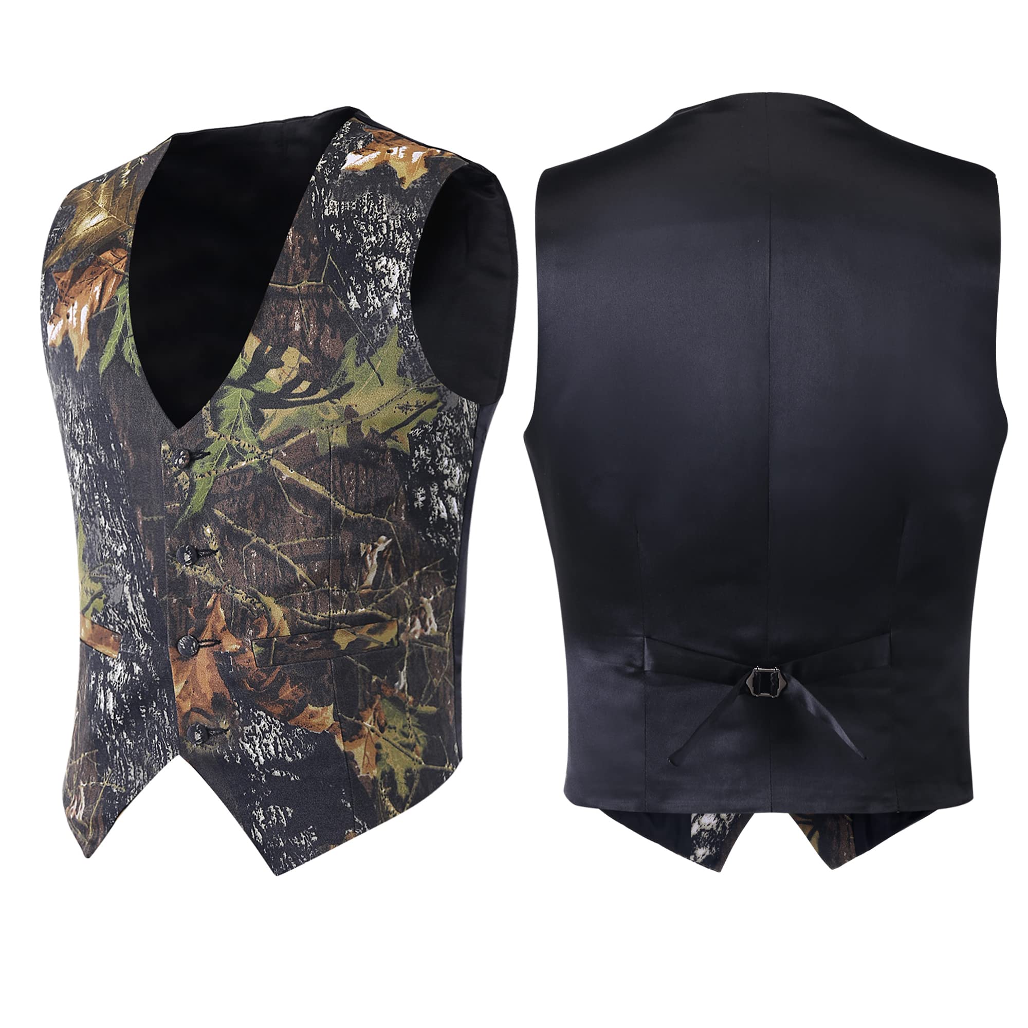Allingentle Camouflage Men's Suit Vest - Formal Wedding Blazer & Hunting Outdoor Jacket for Men | Perfect for Outdoor Adventures & Special Occasions