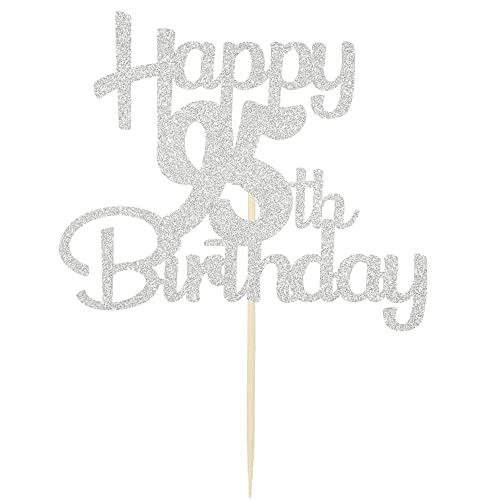 95th Cake Topper - Silver Glitter