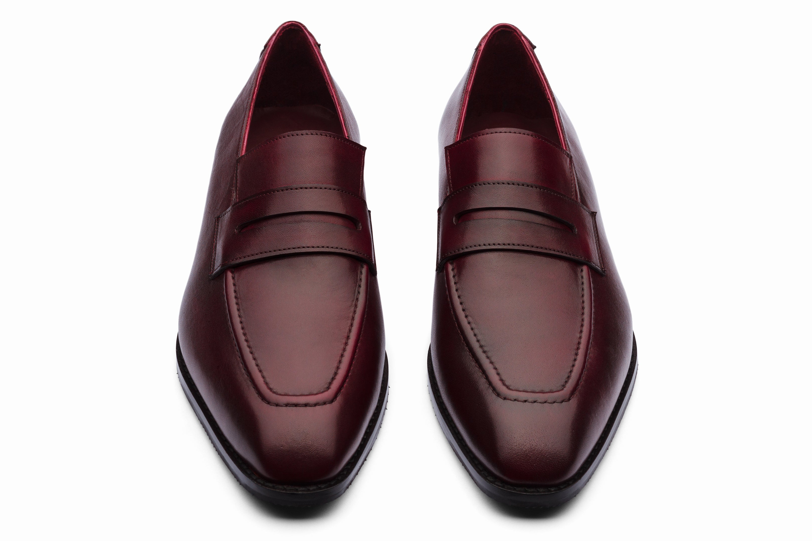 Vegano Penny Loafers for Men & Women - Genuine Leather Slip-On Shoes in Dark Burgundy - Comfortable & Stylish for Office, Casual Wear & Travel