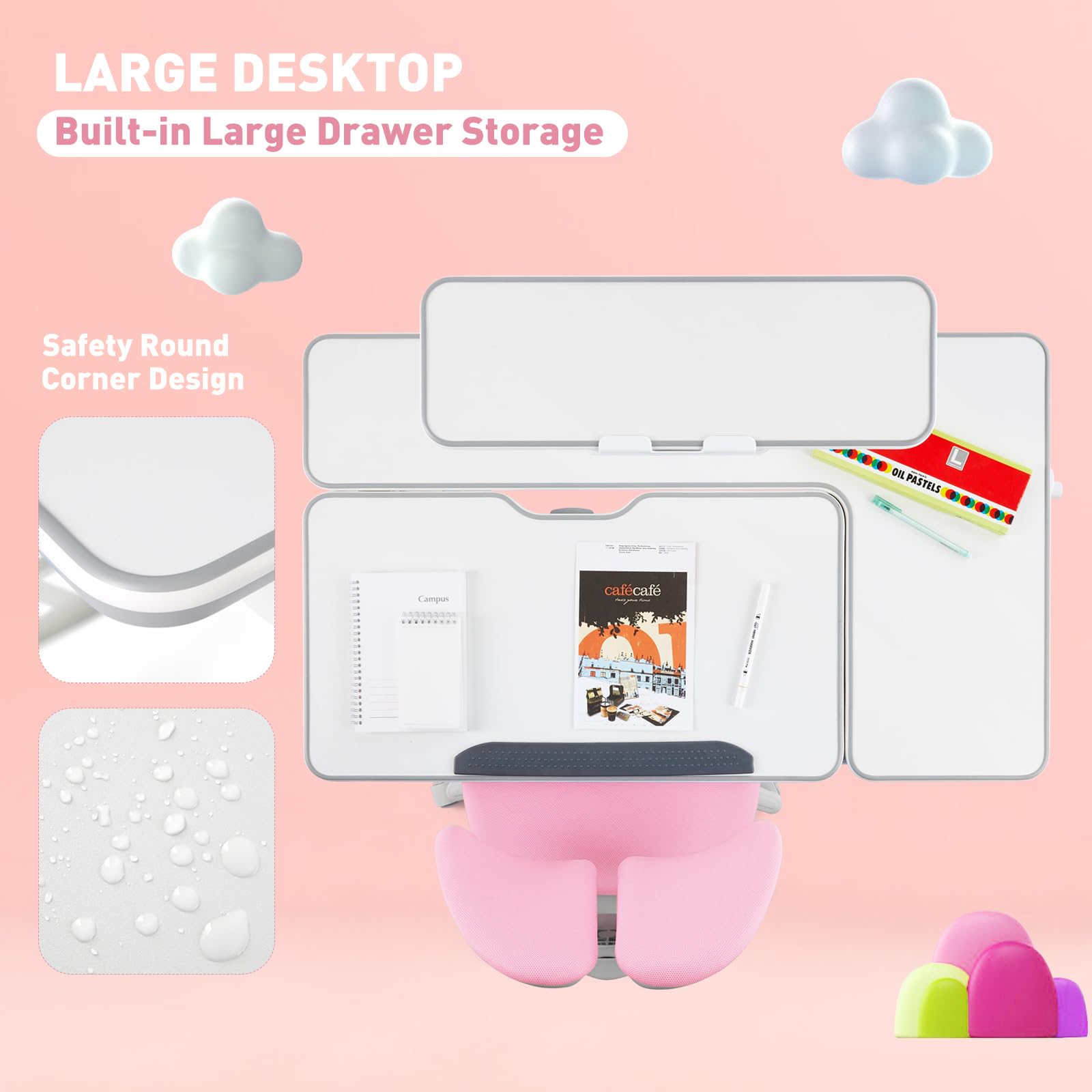 COSVALVE Adjustable Kids Desk with Drawer - 39