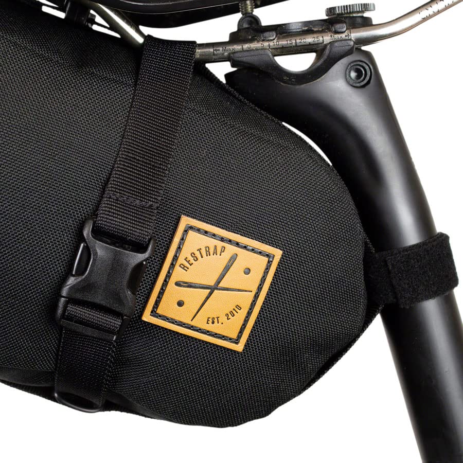 Restrap 4L Waterproof Bike Saddle Bag - Unisex Cycling Pack for Commuting & Bikepacking - Durable Black Bicycle Seat Bag for Road & Mountain Bikes