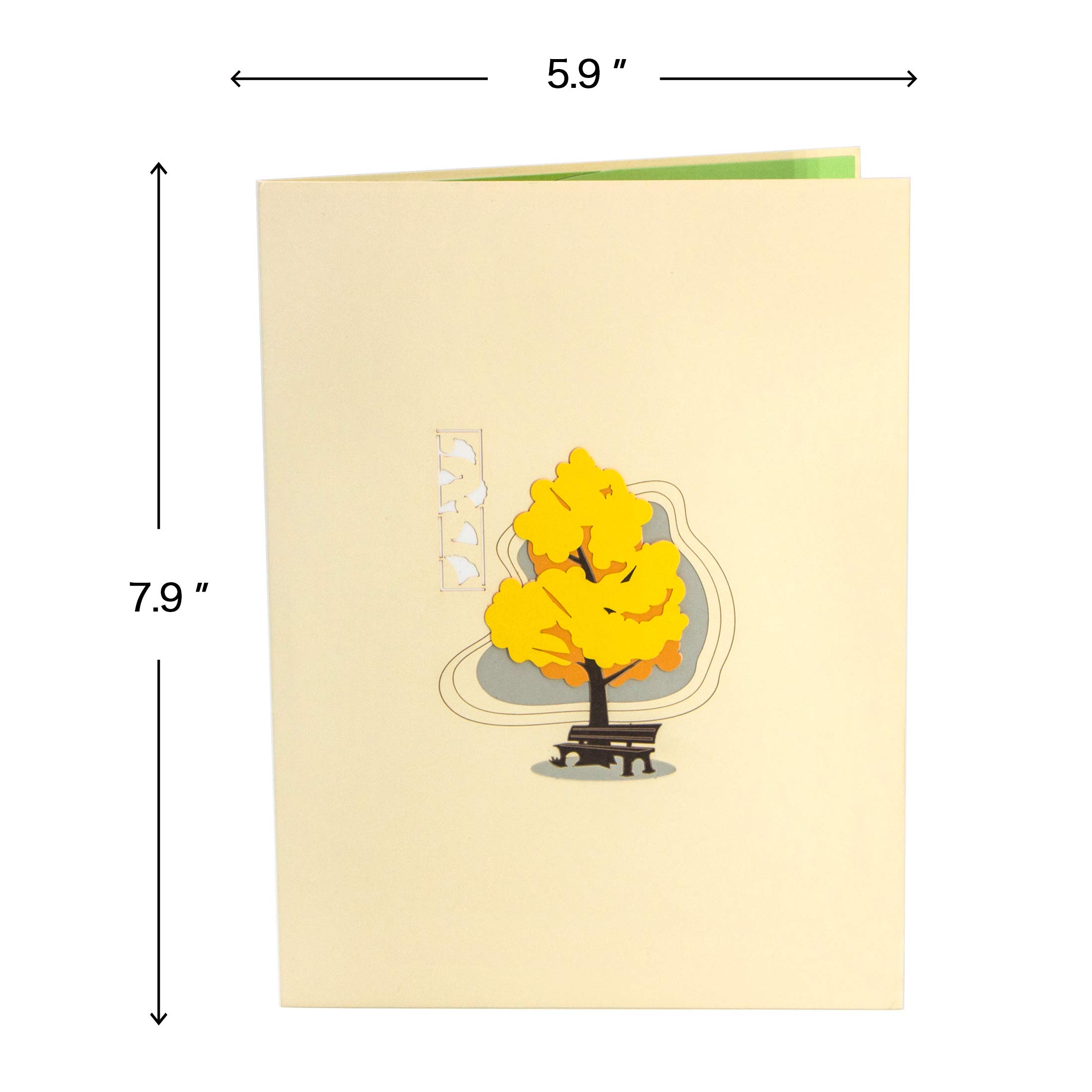 Ribbli Ginkgo Handmade 3D Pop Up Greeting Card - Birthday, Anniversary, Father's Day, Mother's Day Gift for Her, Him, Couples, Wife, Husband, Girlfriend, Boyfriend - Includes Envelope - Perfect for Romantic Occasions, Wedding Invitations & Special Celebrations