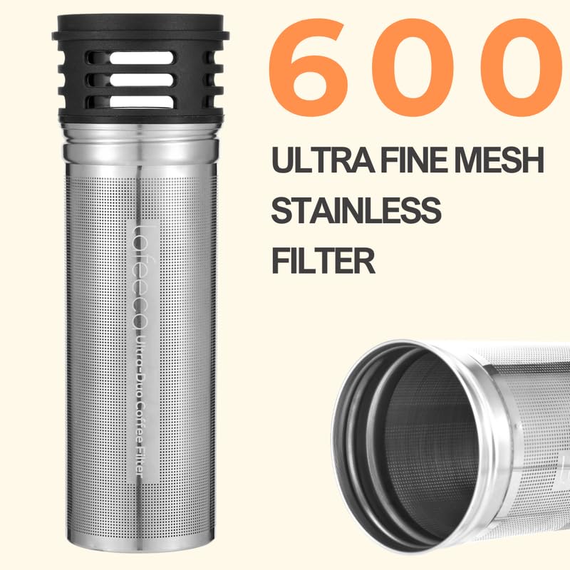 Premium Cold Brew Coffee Maker & Iced Tea Brewer - 1500ml/51oz Stainless Steel Dual Filter System with Airtight Tritan Pitcher (Black) - Perfect for Home, Office & Outdoor Use