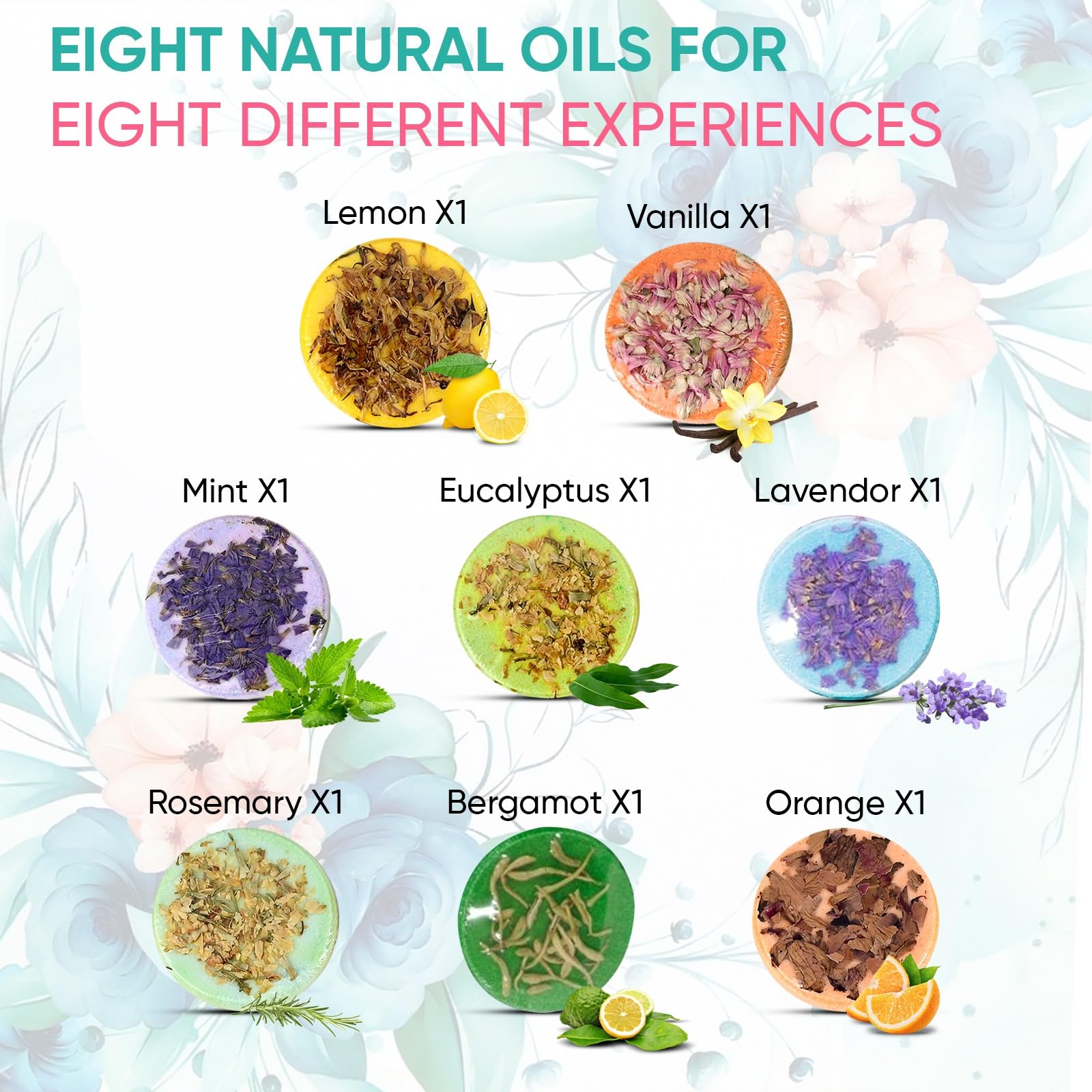 Aromatherapy Shower Steamers with Essential Oils - 8 Pack Relaxing Shower Bombs with Tray, Spa Gift Set for Women, Self Care & Stress Relief - Perfect for Bath Time, Home Spa & Relaxation Therapy