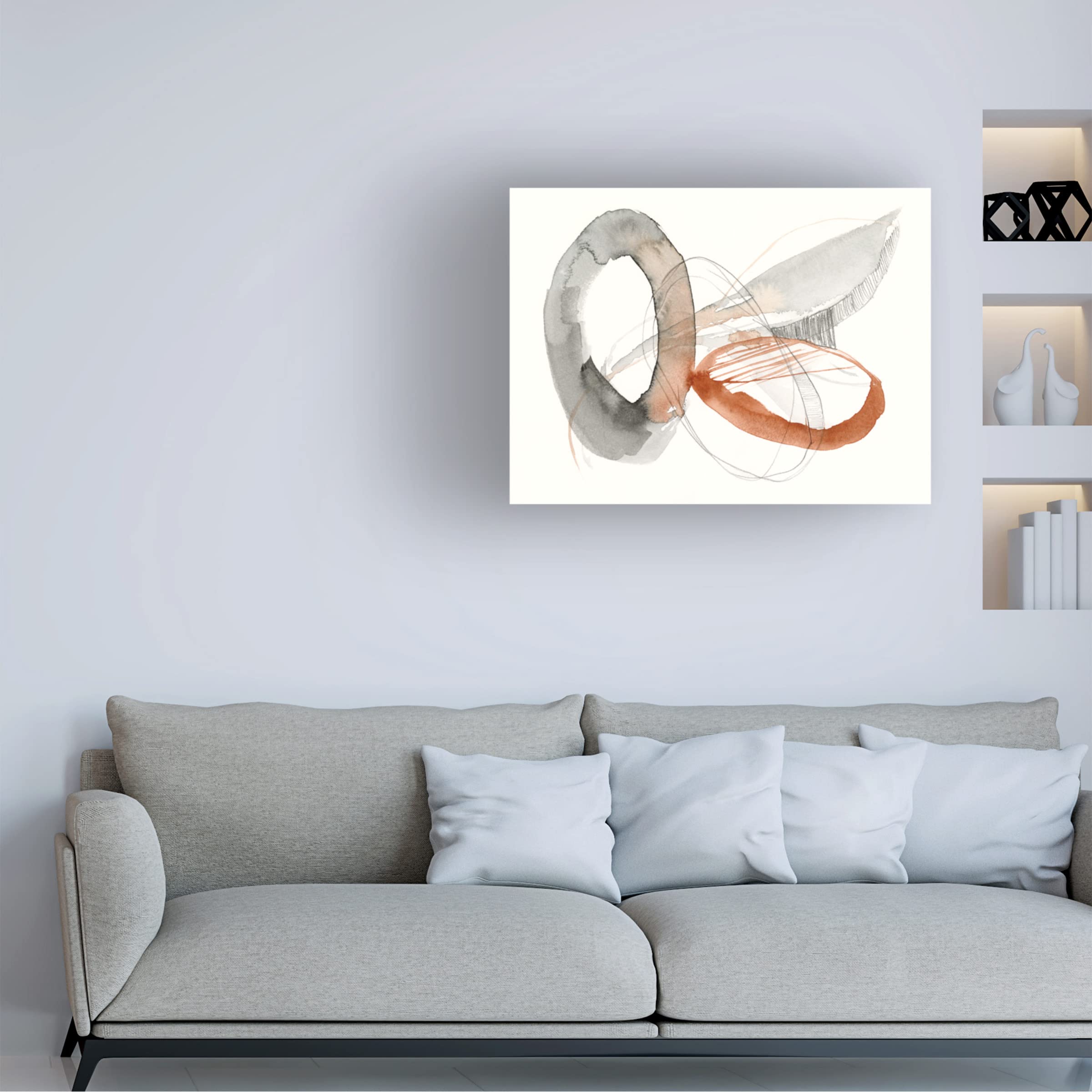 Jennifer Goldberger 'Sienna Rounds II' Canvas Wall Art Print - Modern Abstract Painting for Living Room, Bedroom & Office Decor