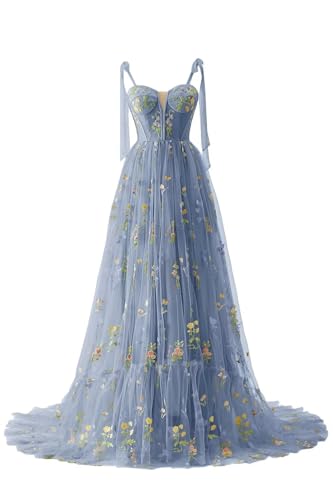 Floor Length-dusty Blue