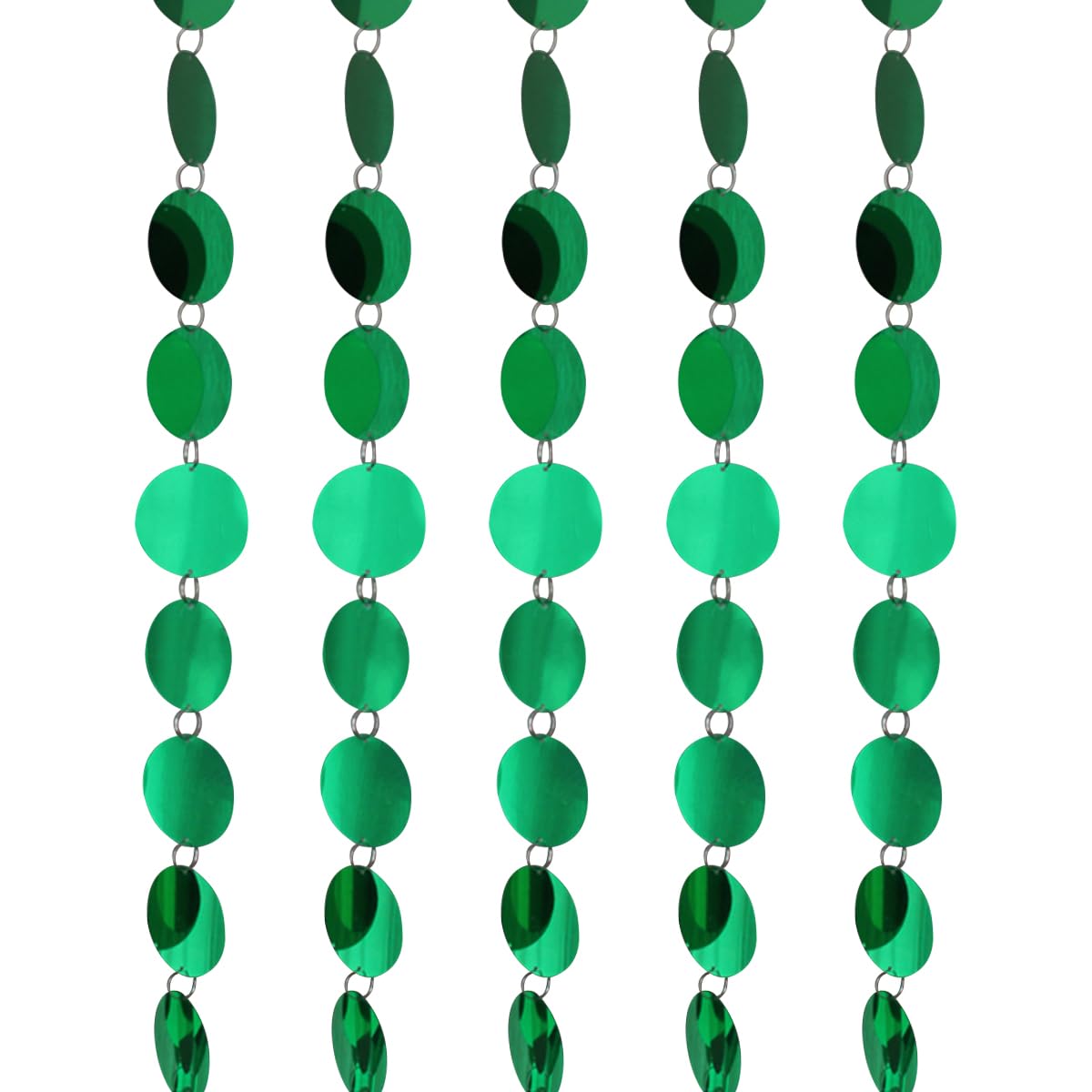 Queenbox 39.4 Inch 5-Piece Glitter Sequin Beaded Curtain - Round Bubble String Hanging Room Divider for Wedding, Party, Festival Decor - Green Sparkling Backdrop for Photo Booth & Stage Decoration