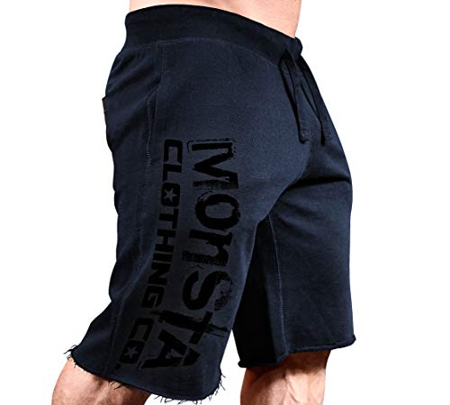 Navy Sweat Shorts W/ Black Art