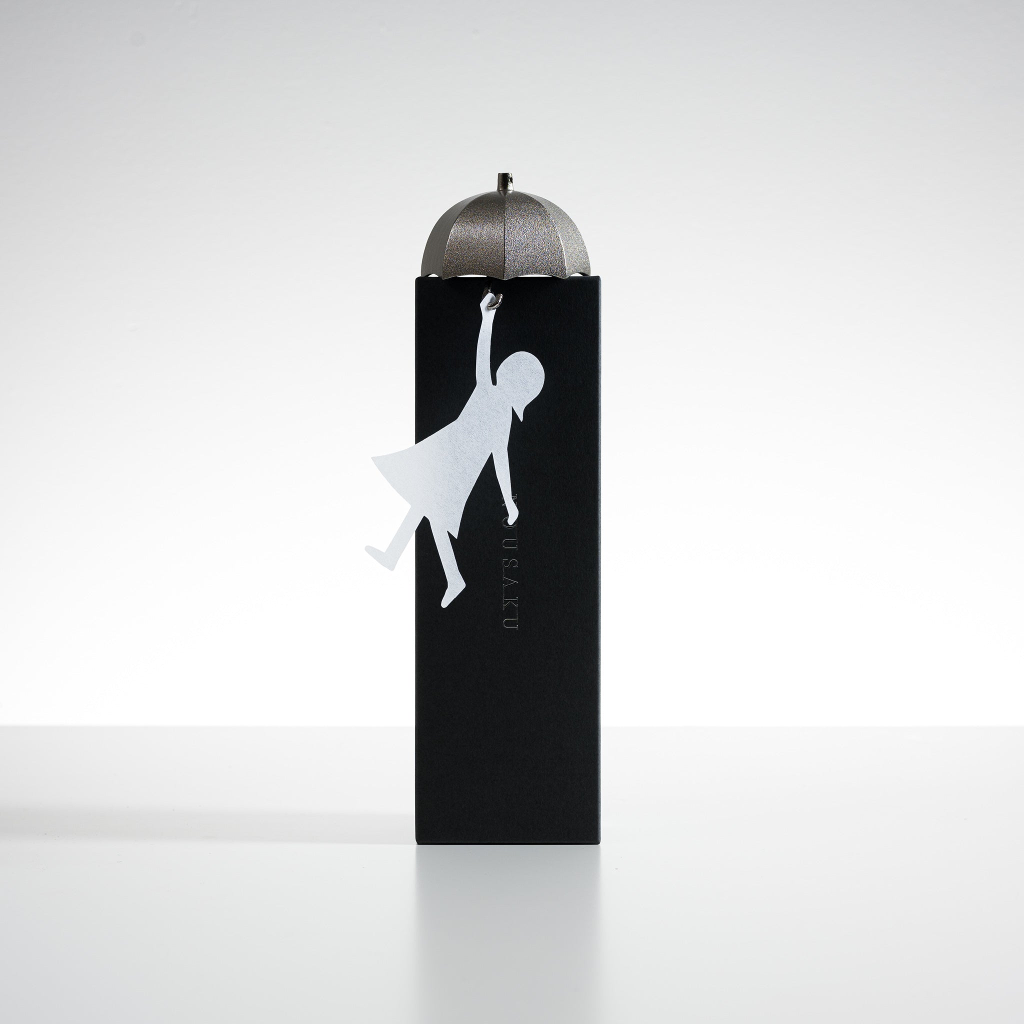 NOUSAKU Brass Indoor Wind Chime - Umbrella Girl Design in Silver | Japanese Traditional Wind Bell for Home Decor, Garden, and Relaxation