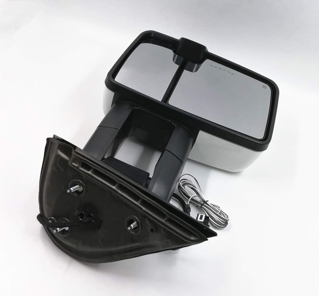 **Upgraded Power Heated Towing Mirrors for Chevy Silverado/GMC Sierra 99-02 - LED Signal & Backup Lights, Telescopic Design (Amber-White) - Perfect for Towing Trailers, Campers & Heavy Loads**