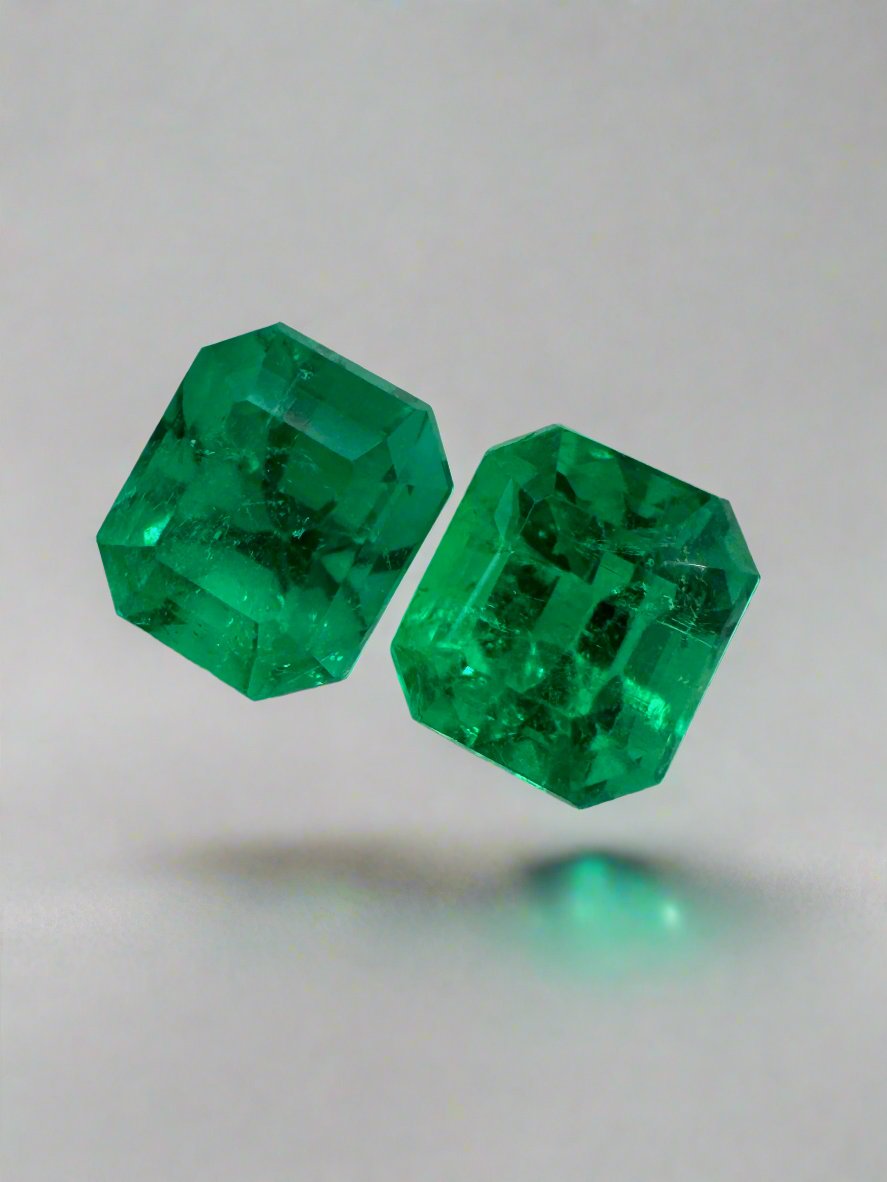 2.01 Carat (tcw) AAA+ Muzo Green Colombian Loose Emeralds - 6x5.3mm Emerald Cut Gemstones for Jewelry Making & Engagement Rings