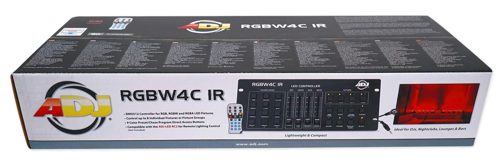 American DJ ADJ RGBW4C IR 32-Channel DMX Lighting Controller with DMX Cables - Professional Stage Light Control for Concerts, DJ Shows & Theater Productions