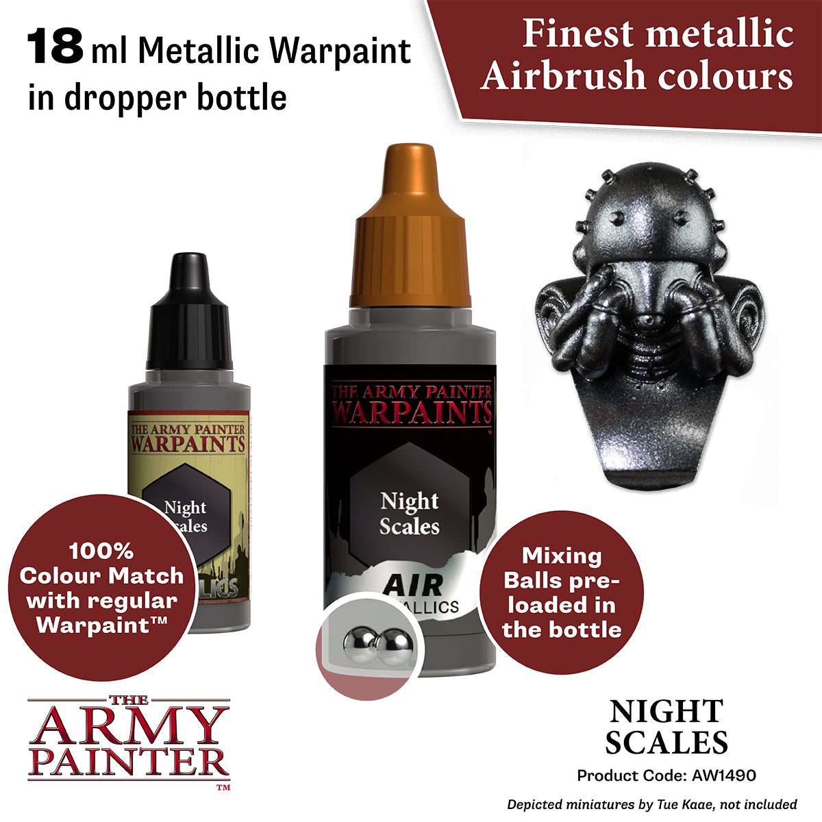 Warpaints Air Metallics: Night Scales - Premium Metallic Paint for Miniatures & Models - Perfect for Warhammer, D&D, and Tabletop Gaming